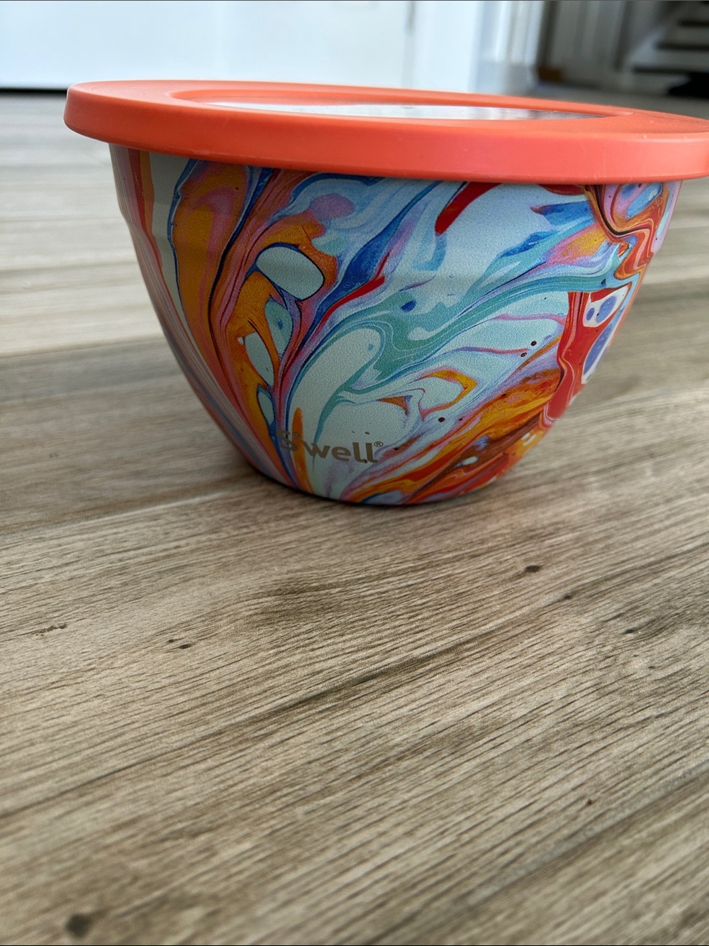 S'well Multicolor Marble Bowl with Coral Lid